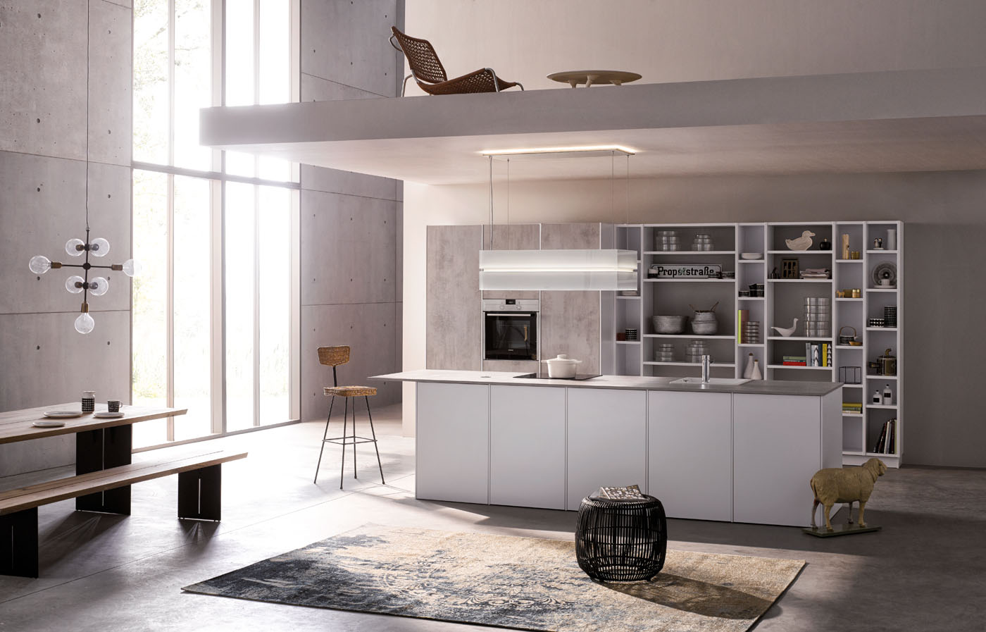 кухня-гостиная в стиле лофт