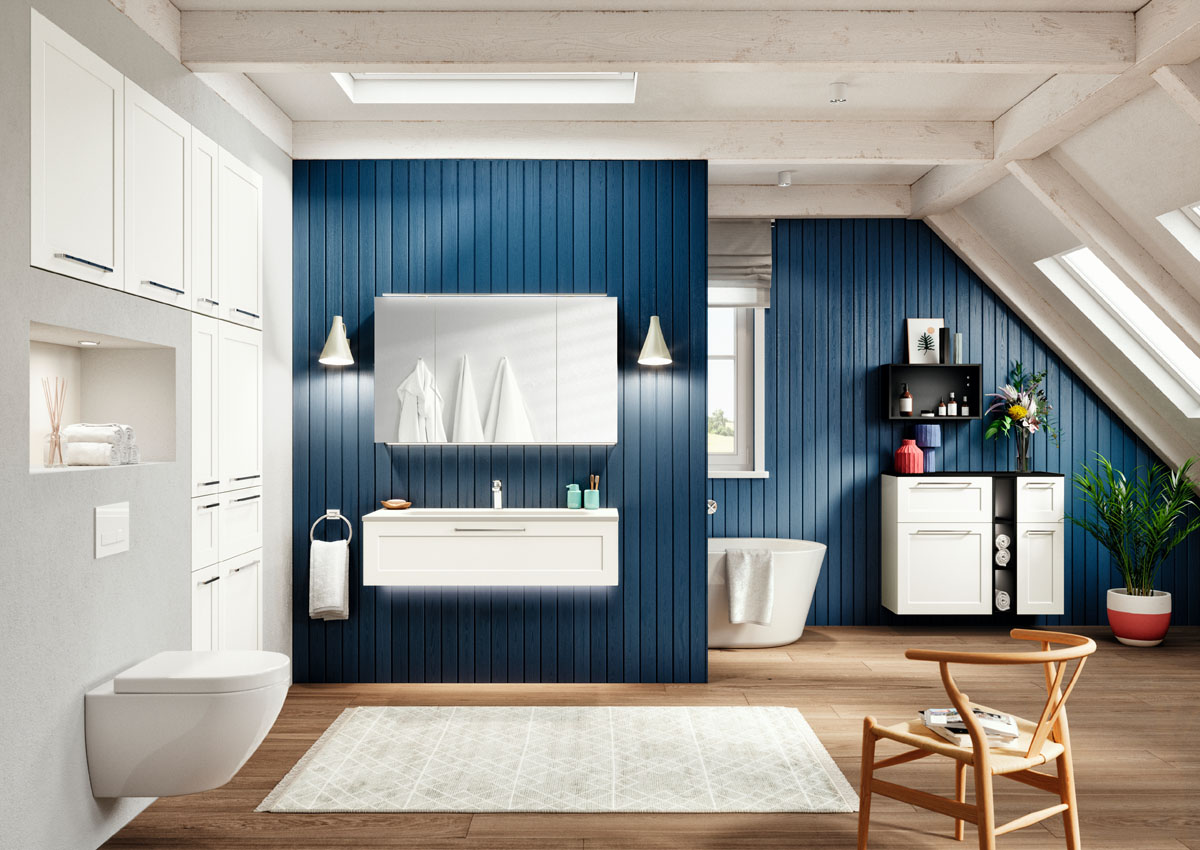 Стильная ванная с мебелью Nordic