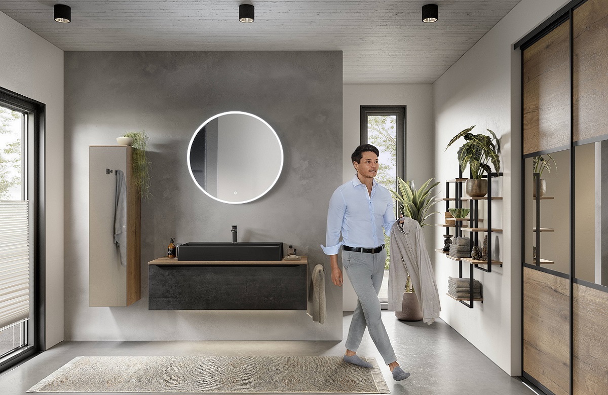 Дизайнерская мебель для ванной Laser черный бетон