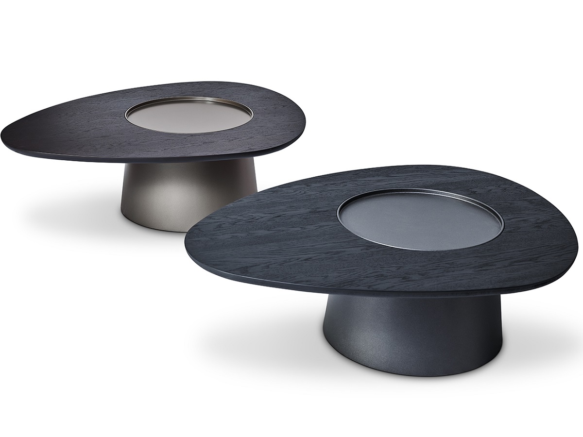 столики журнальные, дизайнерский, AMO, Christine Kroencke, Ctephan Veit, овал, яйцевидный, дуб, антрацит, металл,