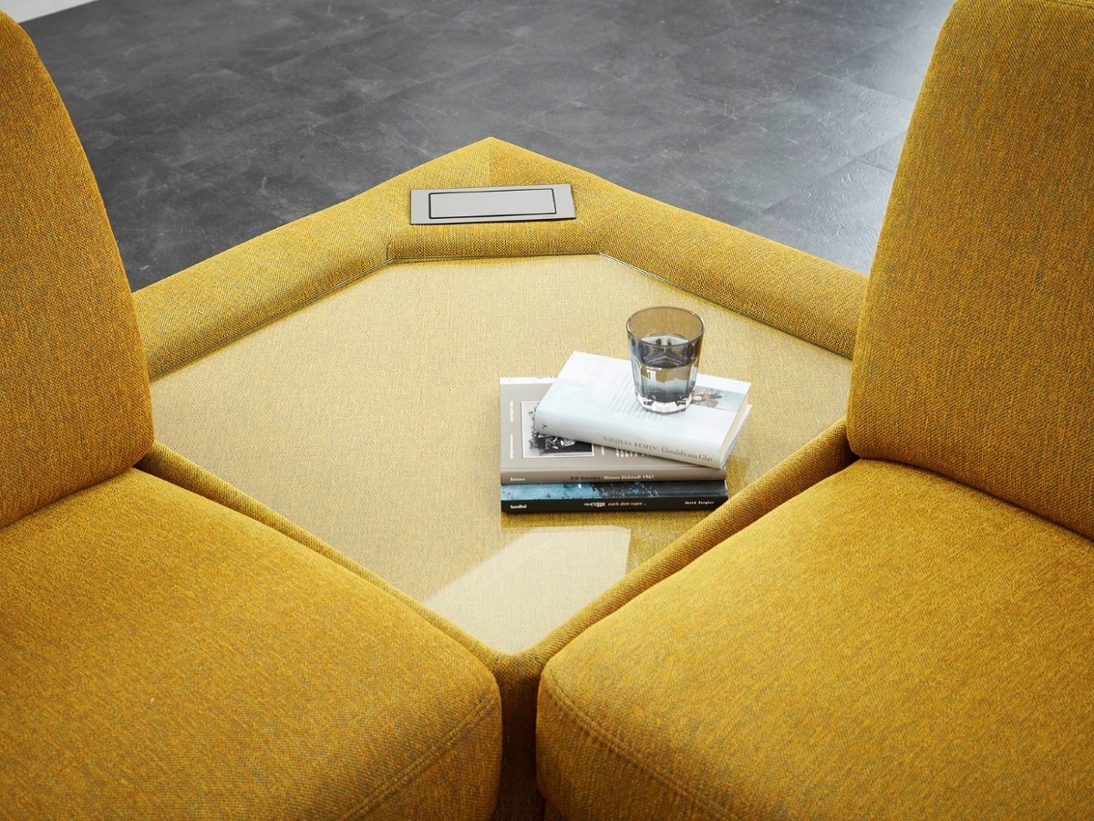 Угловой элемент дивана без спинки, столешница, стекло, USB-порт, Baile, немецкий диван для домашнего кинотеатр, ТВ-столик, Германия, premium