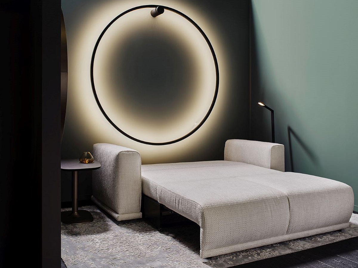 дизайнерский диван-кровать, Bente, Christine Kroencke, спальное место, диван-кровать, декоративный светильник, бра, Holy, латунь, Gesa Holtje, premium