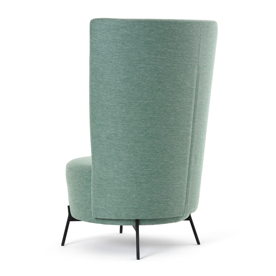 Высокое дизайнерское кресло на металлических ножках, Bolero, Mobitec, дизайнерская мебель из Европы, Бельгия, обивка премиум