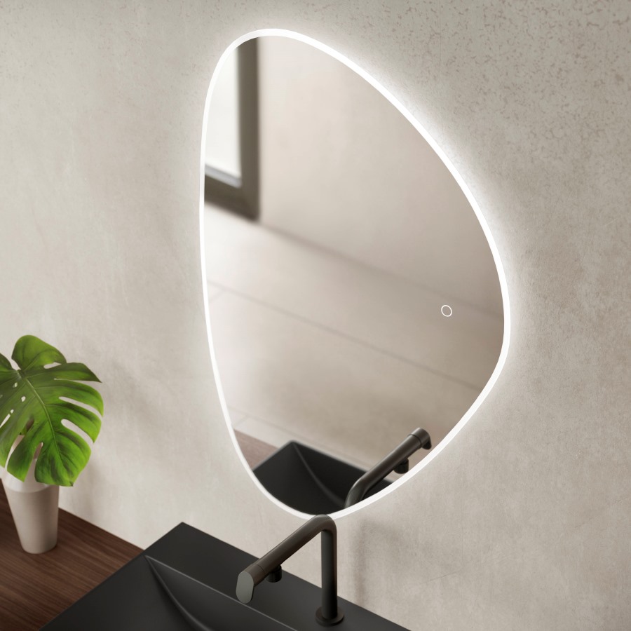 треугольное зеркало галечной формы с LED-подсветкой, Grayce, nobilia, Германия