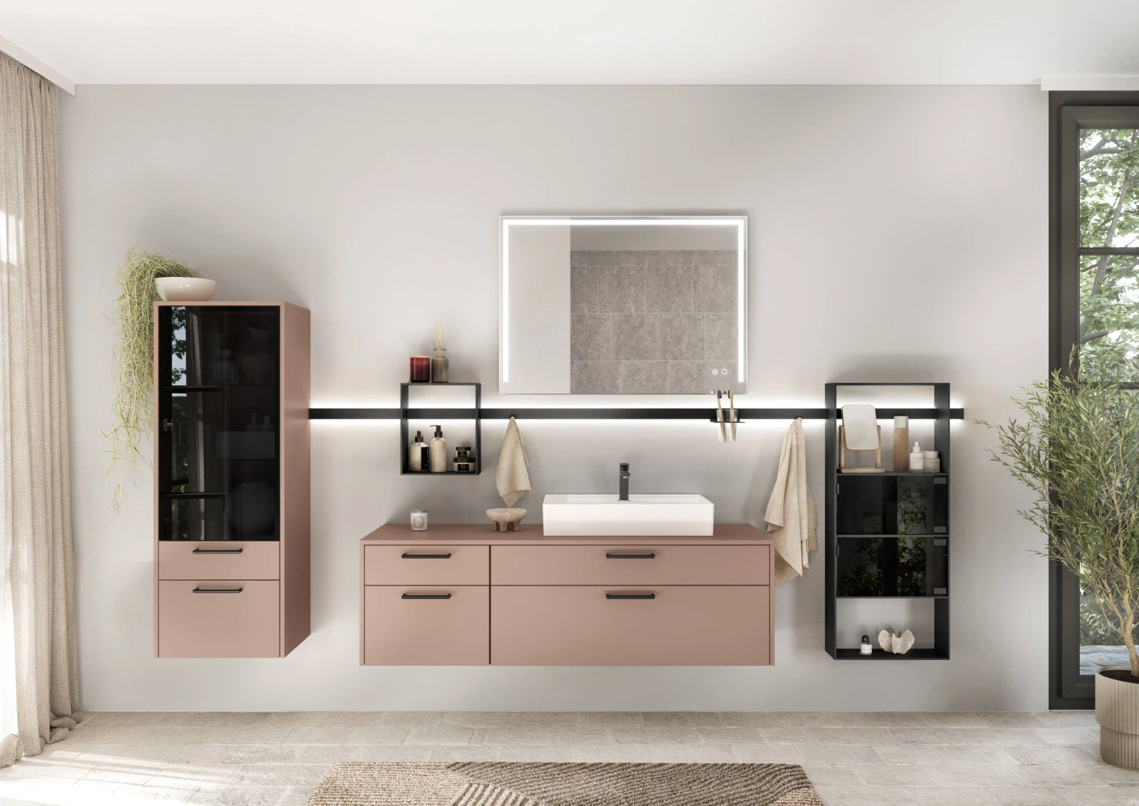 розовая ванная комната