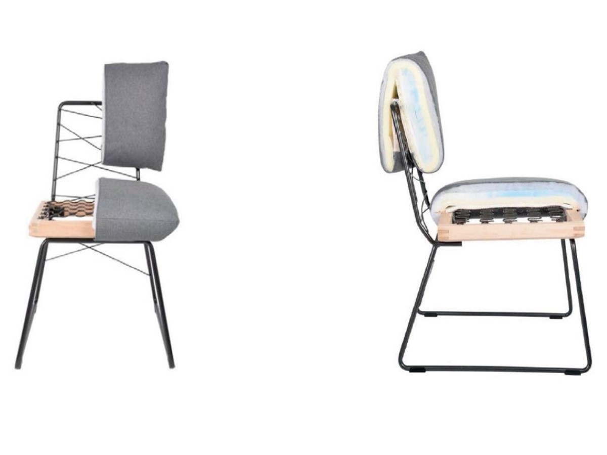 Мягкий обеденный стул Cosy в разрезе, Mobitec, дизайнерская мебель для кухни-столовой