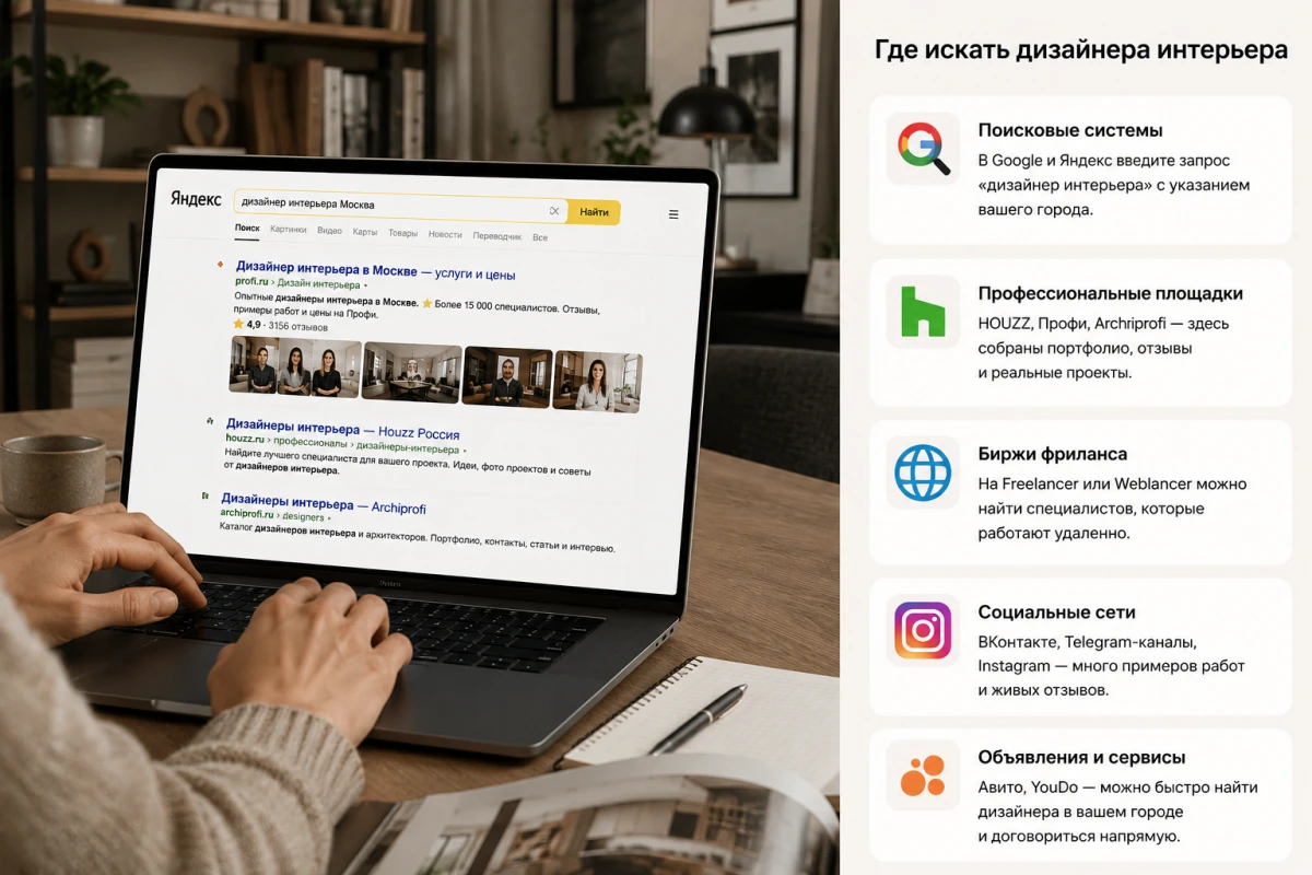 где искать дизайнера интерьера