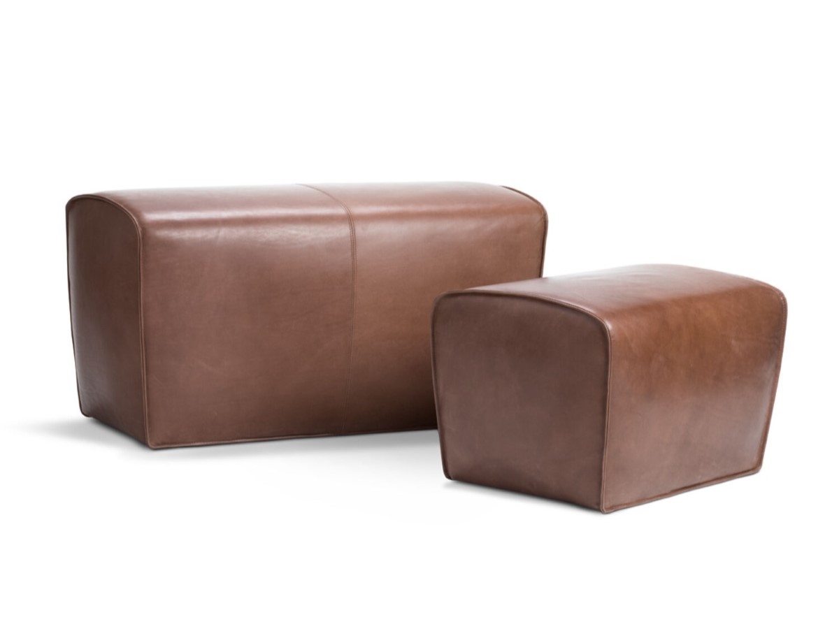 пуф и банкетка в виде седла в натуральной коже, Christine Kroencke