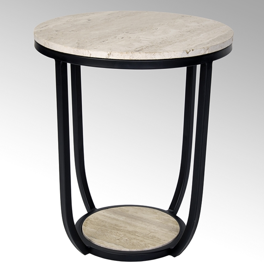 круглый дизайнерский журнальный столик травертин, lambert