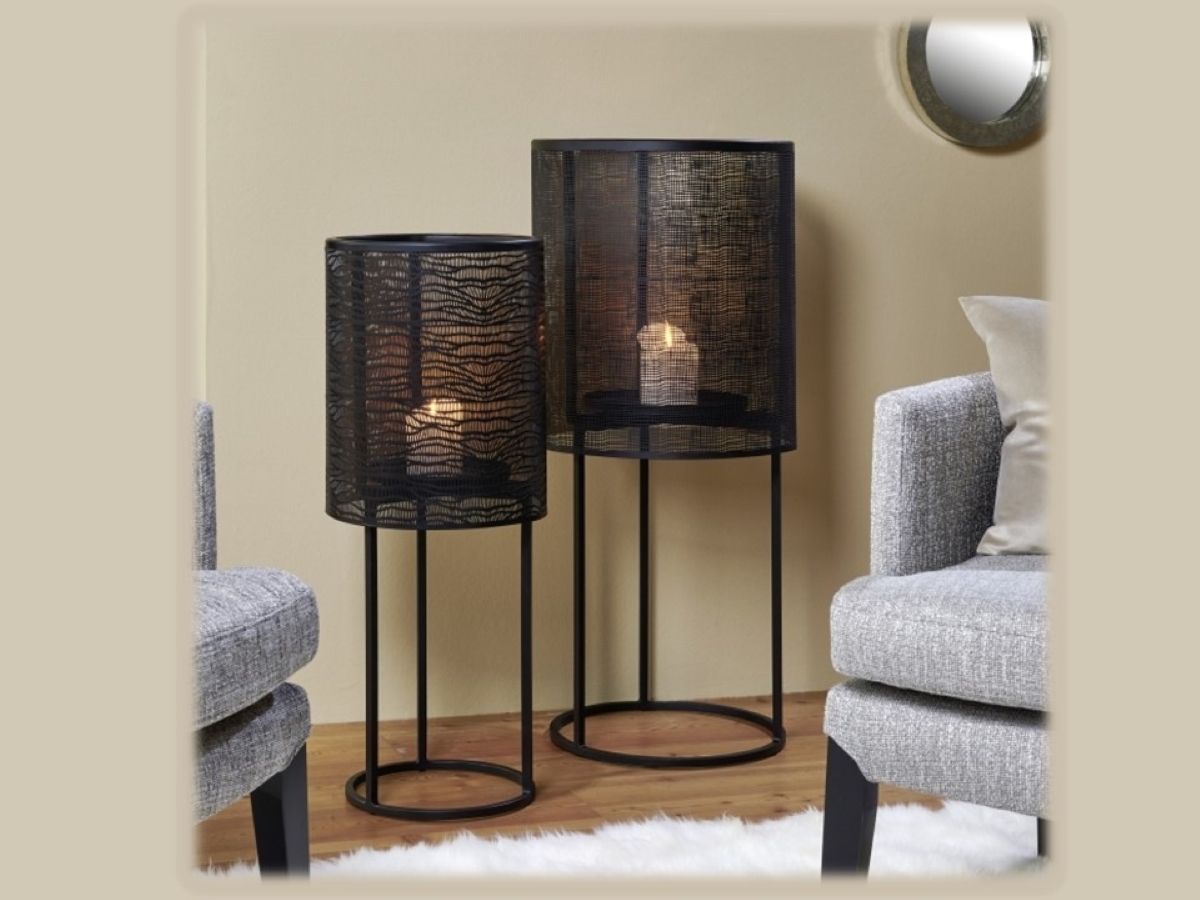 Напольные подсвечники латерны indoor-outdoor черная сталь lambert