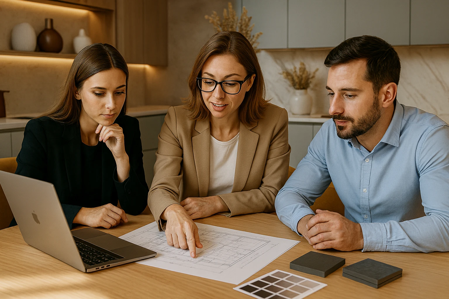 дизайнеры обсуждают проект