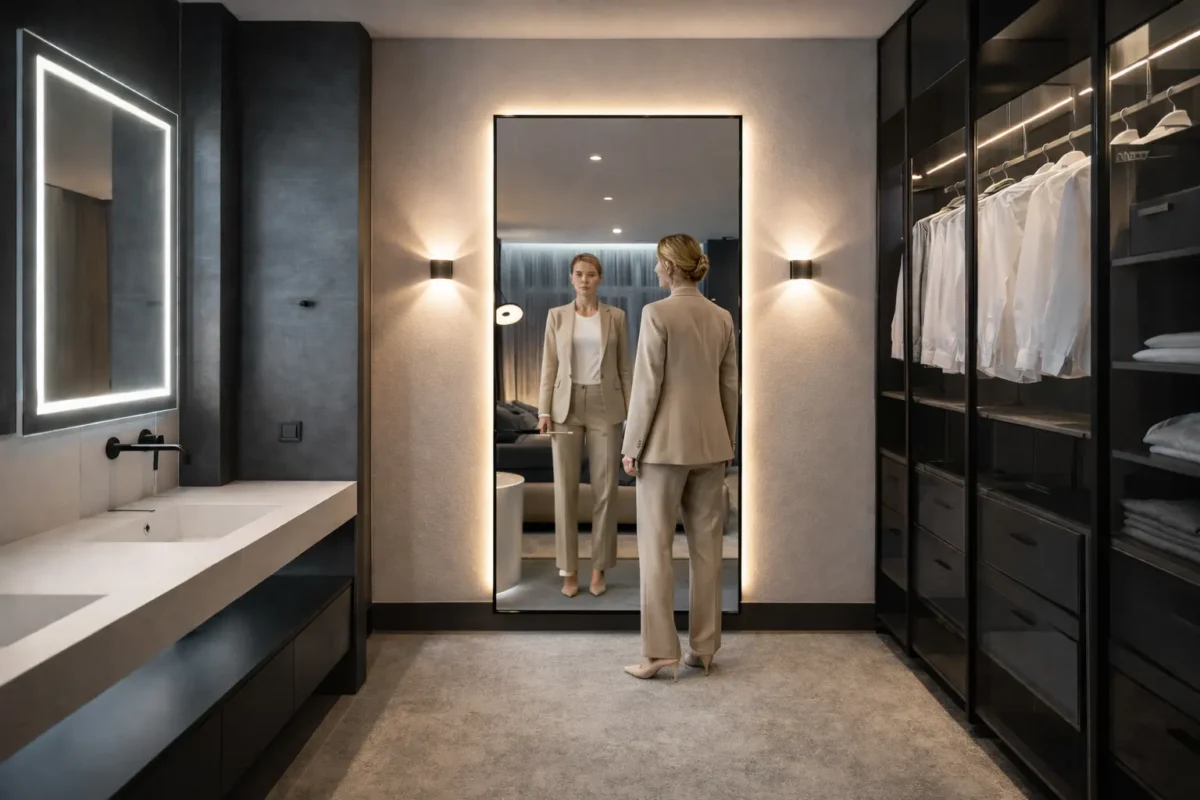 зеркало в гардеробной в полный рост