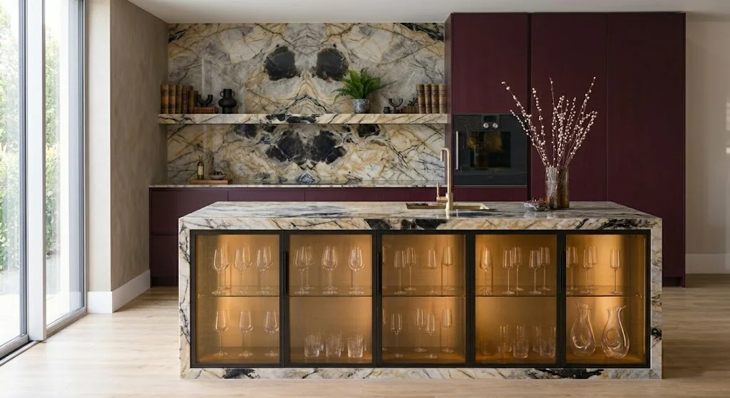 патагония камень на столешнице и стеновой