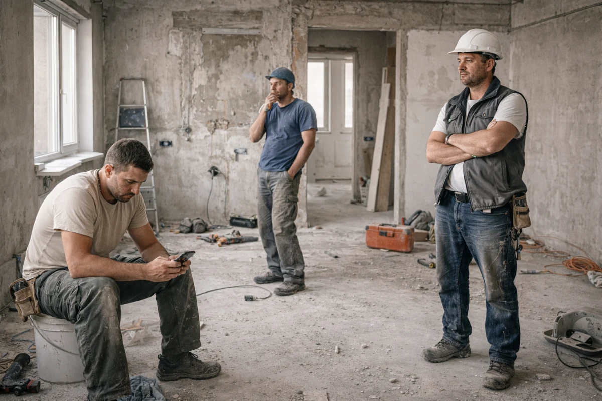 ломают стену которую недавно возвели