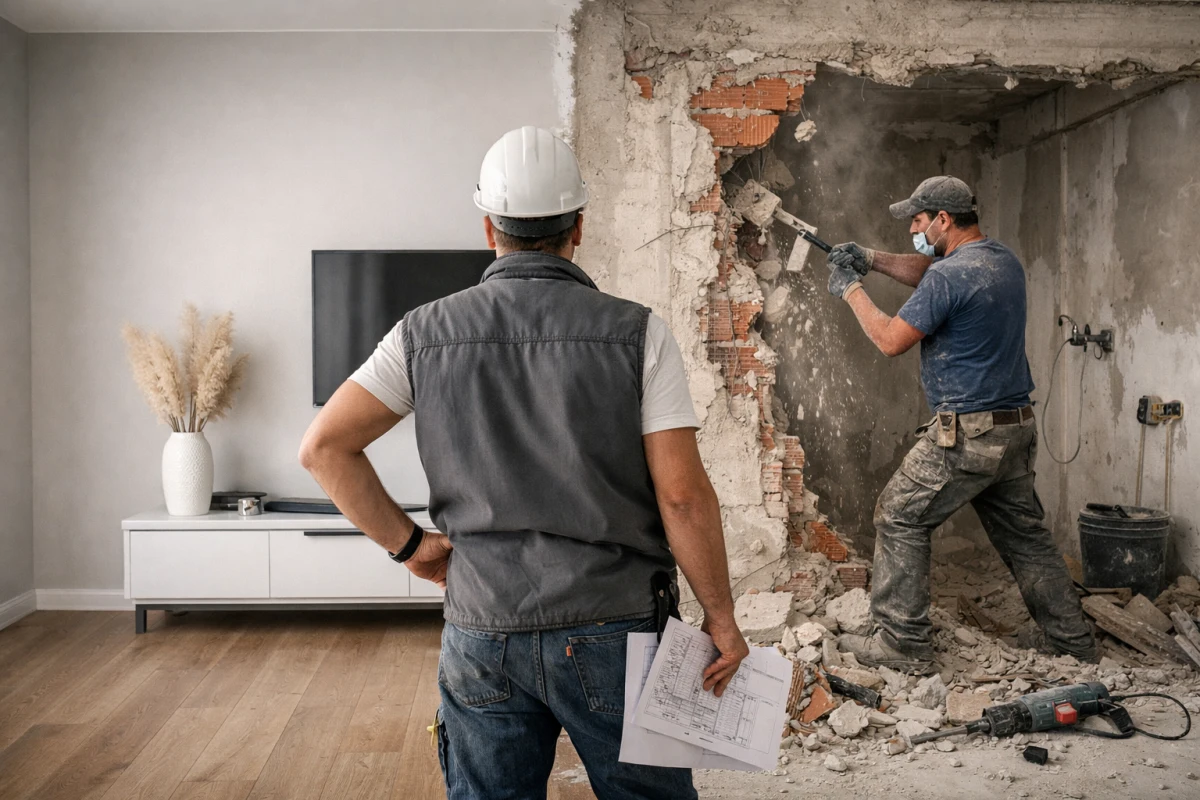 ломают стену из за брака