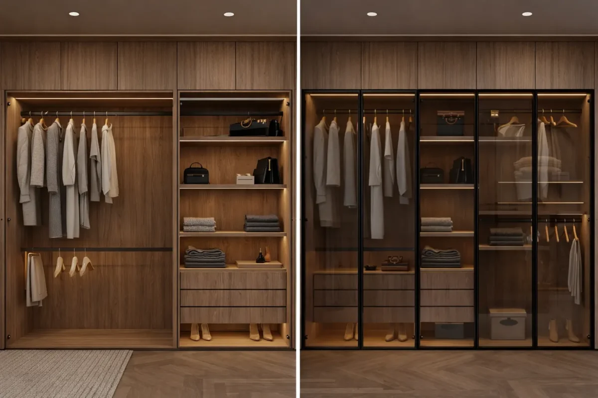 открытая или закрытая гардеробная