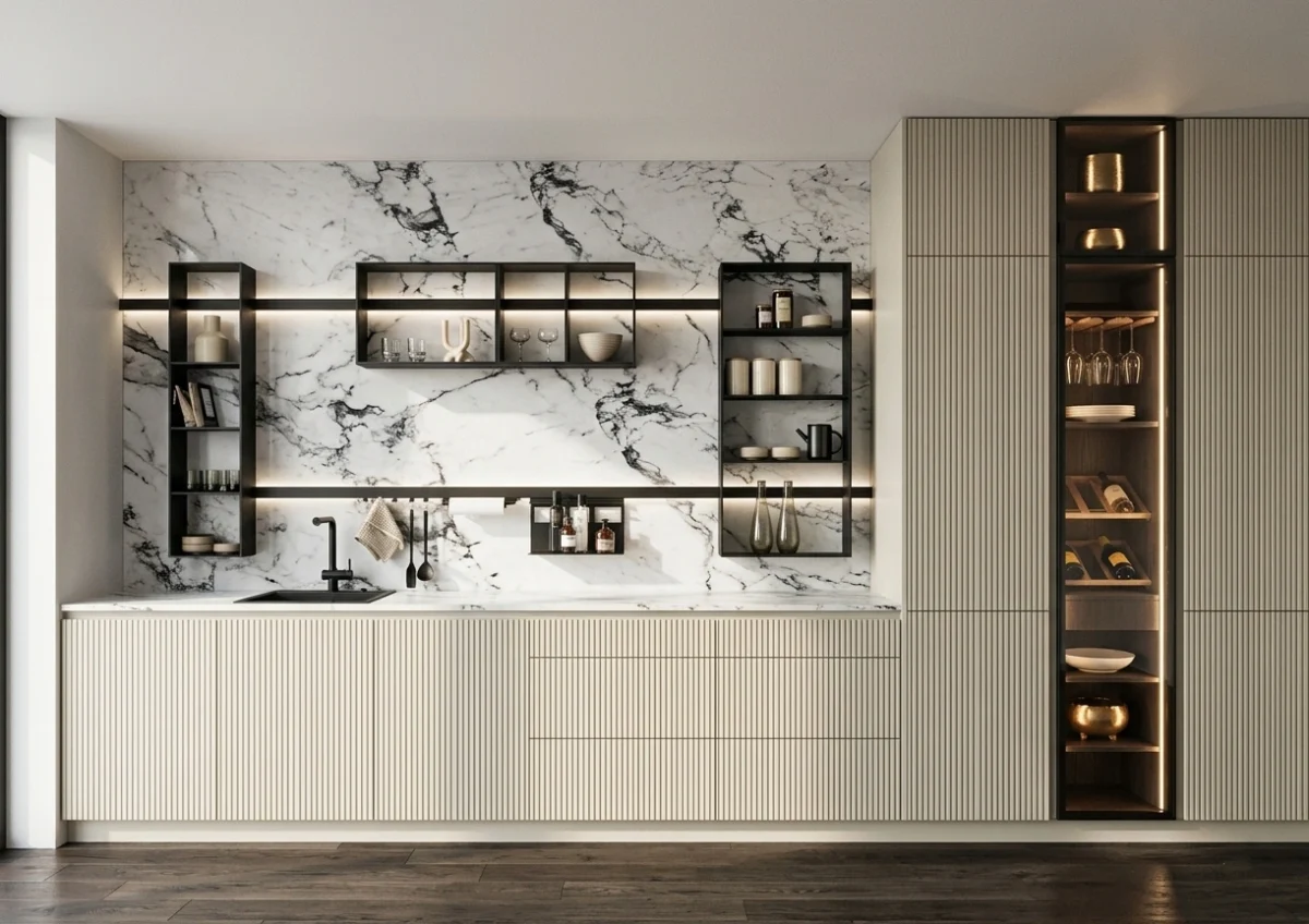 рифленые фасады со спокойным фартуком