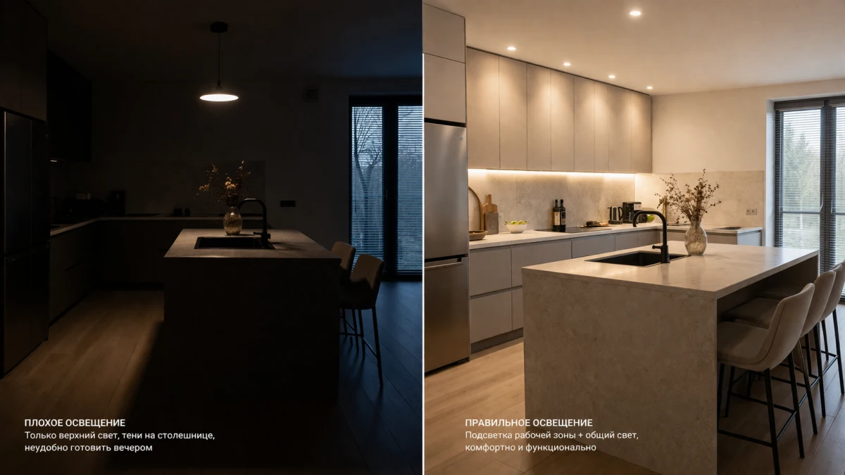 слабое освещение